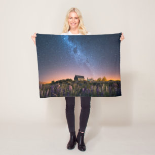 Flowers   Lupines Blooming Lake Tekapo New Zealand Fleece Blanket