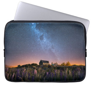 Flowers Lupines Blooming Lake Tekapo New Zealand Laptop Sleeve
