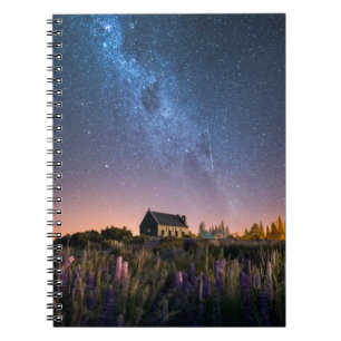 Flowers Lupines Blooming Lake Tekapo New Zealand Notebook