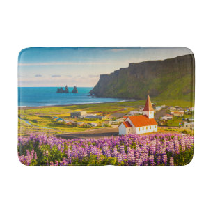 Flowers Lupines in Bloom Southern Iceland Bath Mat