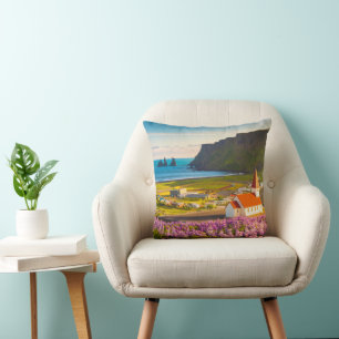 Flowers Lupines in Bloom Southern Iceland Cushion