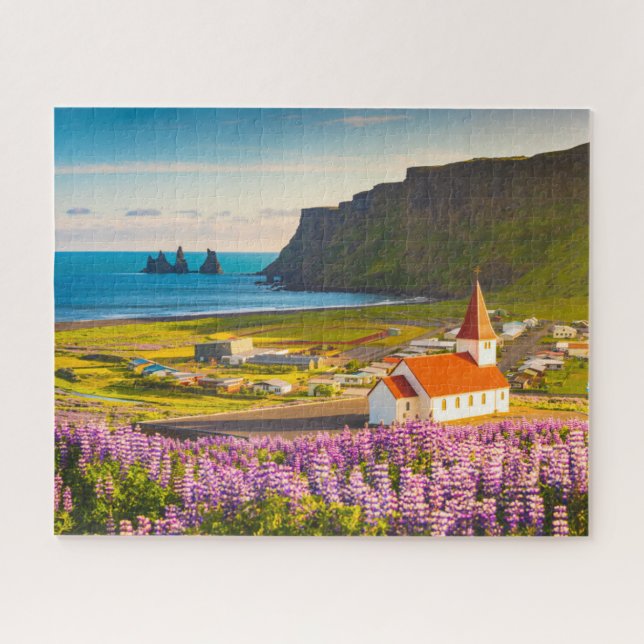 Flowers | Lupines in Bloom Southern Iceland Jigsaw Puzzle (Horizontal)