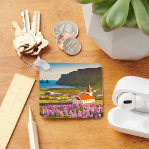 Flowers Lupines in Bloom Southern Iceland Key Ring