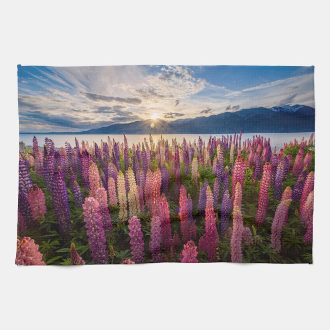 Flowers | Lupines New Zealand Tea Towel (Horizontal)