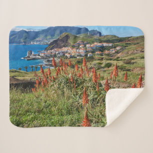 Flowers Madeira Island Portugal Sherpa Blanket