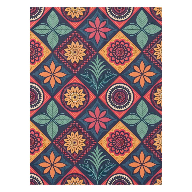 Flowers Magic Pattern Tablecloth (Front)
