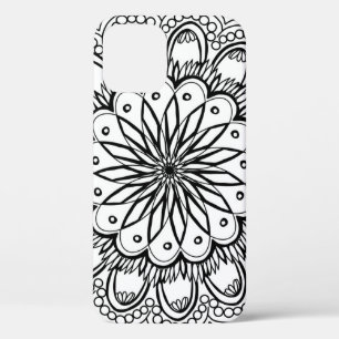 Flowers mandala hand drawing iPhone 12 case