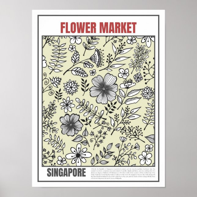 Flowers Market South East Asia Singapore Poster (Front)