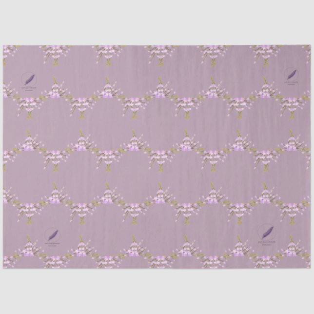 Flowers mauve Mel Mae Schmidt Stationery Tissue Paper (Front)