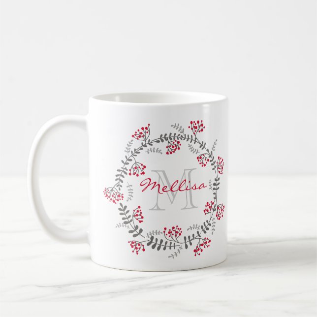 Flowers Monogram Mug (Left)