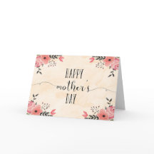 Flowers Mother's Day Card Watercolor