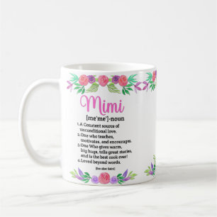 Flowers Mother's Day Definition Gift For Mimi Coffee Mug