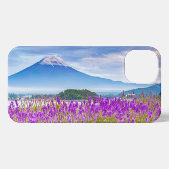 Flowers | Mount Fugi Japan iPhone Case (Back Horizontal)