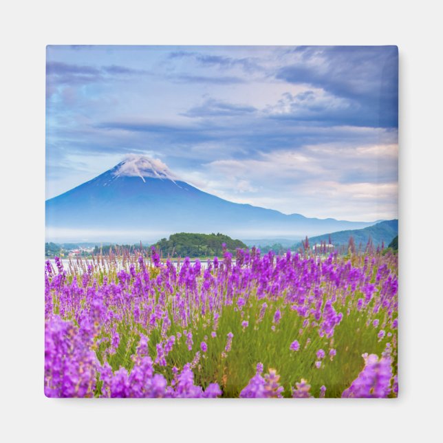 Flowers | Mount Fugi Japan Magnet (Front)
