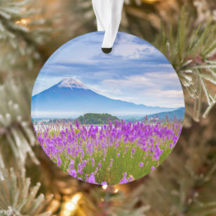 Flowers Mount Fugi Japan Ornament
