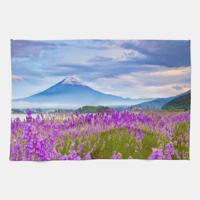Flowers | Mount Fugi Japan Tea Towel (Horizontal)