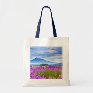 Flowers Mount Fugi Japan Tote Bag