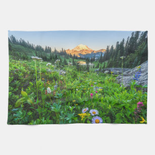 Flowers Mount Rainier National Park Tea Towel