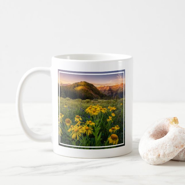Flowers | Mountain Meadow Crested Butte Colorado Coffee Mug (With Donut)