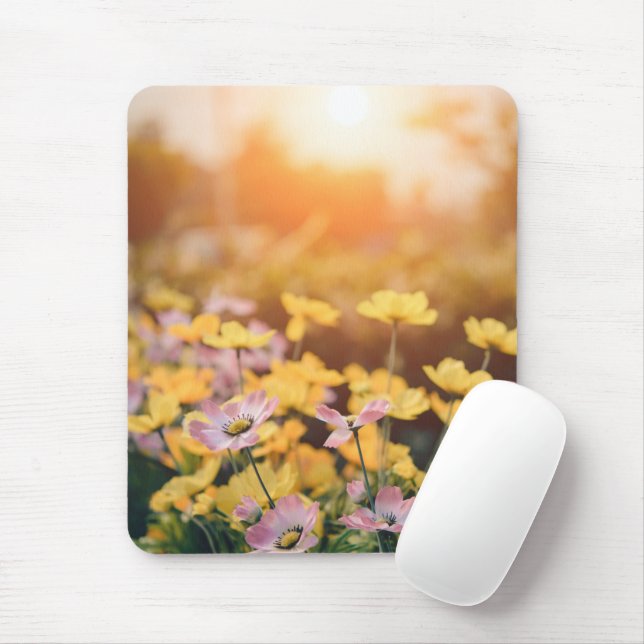 Flowers  mouse pad (With Mouse)