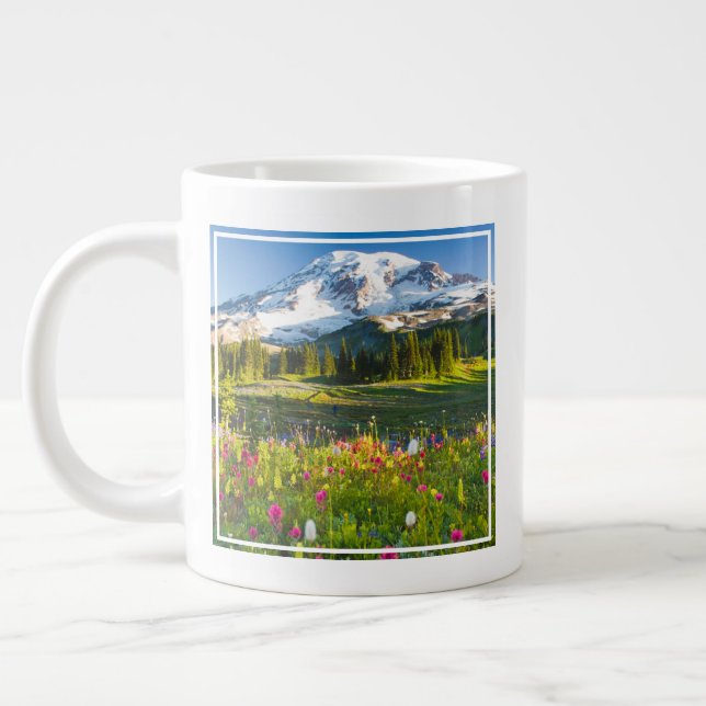 Flowers | Mt. Rainier Wildflowers Large Coffee Mug (Left)