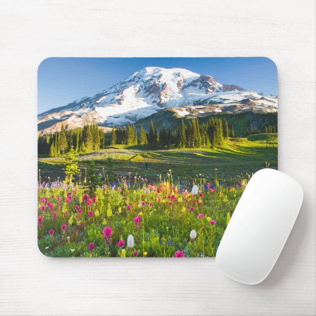 Flowers | Mt. Rainier Wildflowers Mouse Pad (With Mouse)