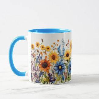 Flowers mug, cofee mug, milk mug, tea mug