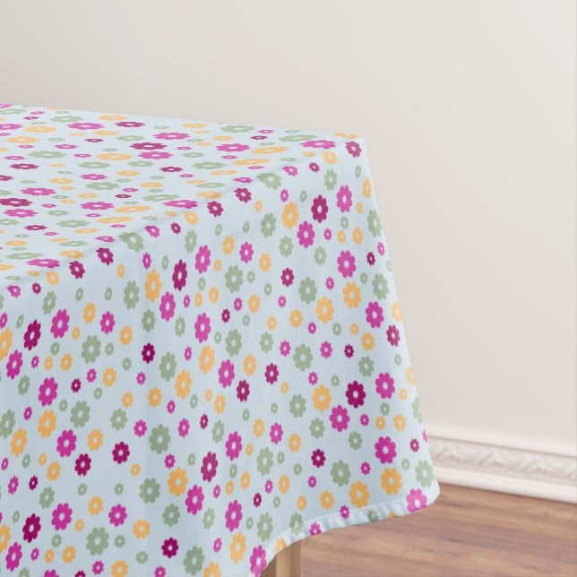Flowers Multicolored Shades Design Tablecloth (In Situ)