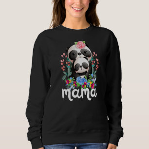 Flowers Mum & Baby Panda Mama Animal Mother's Day  Sweatshirt