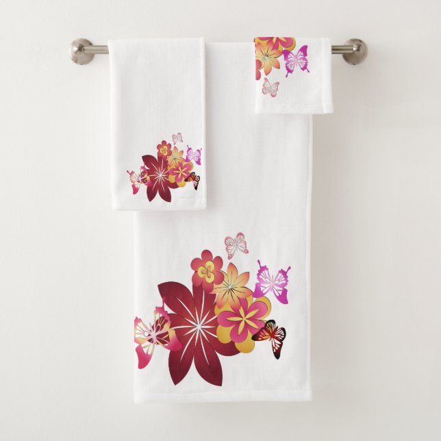 Flowers n Butterflies Bath Towel Set (Insitu)