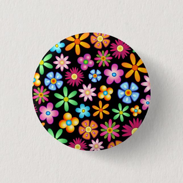 Flowers Naif Design 3 Cm Round Badge (Front)
