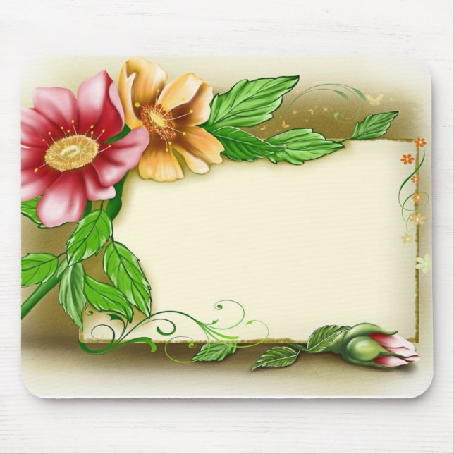Flowers Name Tag Mouse Pad (Front)