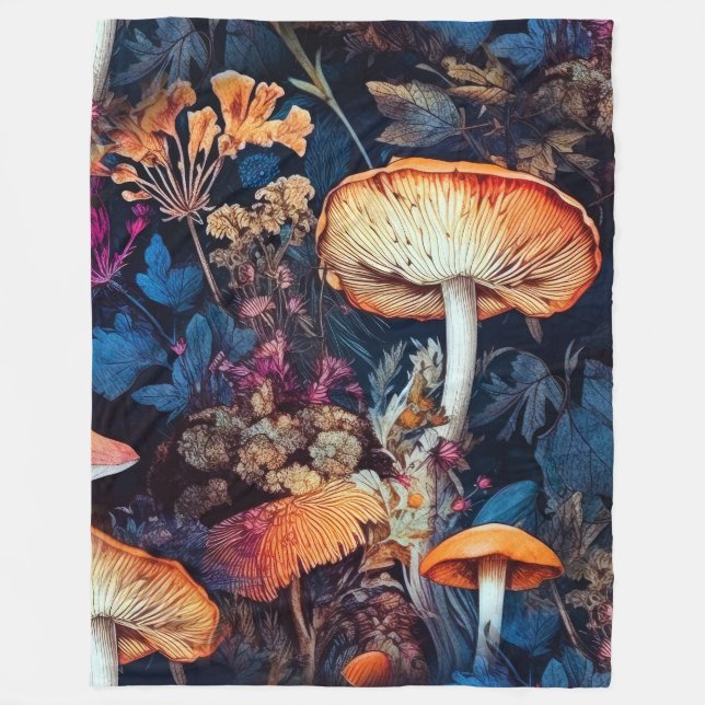 Flowers nature art fleece blanket (Front)