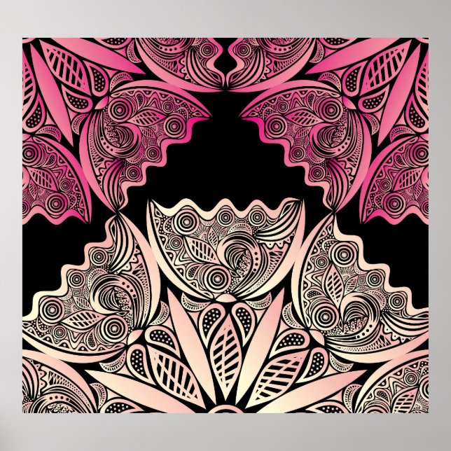 Flowers nature pattern, vintage illustration. poster (Front)