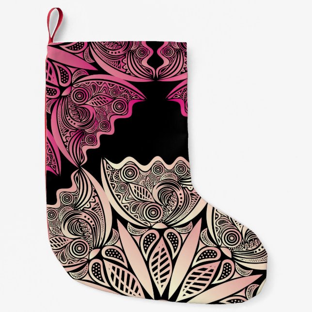 Flowers nature pattern, vintage illustration. small christmas stocking (Front)