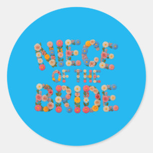 Flowers Niece Of The Bride Wedding Crew Babes Classic Round Sticker