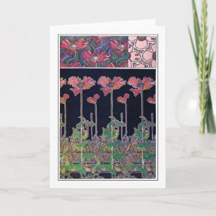 Flowers of Art Nouveau Style, Mucha Card