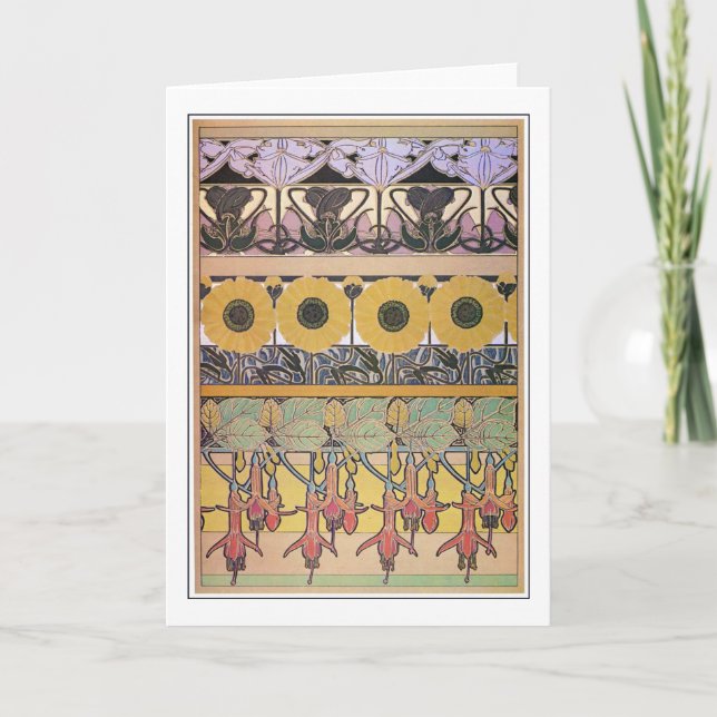 Flowers of Art Nouveau Style, Mucha Card (Front)