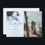 Flowers of Blue Two photo Save The Date<br><div class="desc">Flowers of Blue two photo Save the Date</div>