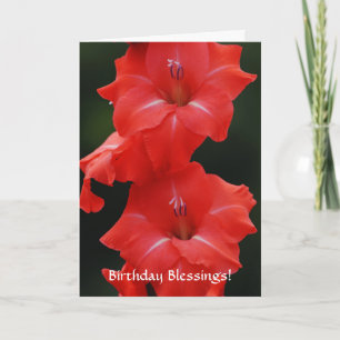 Flowers of Faith Beautiful Red Flowers Birthday Card