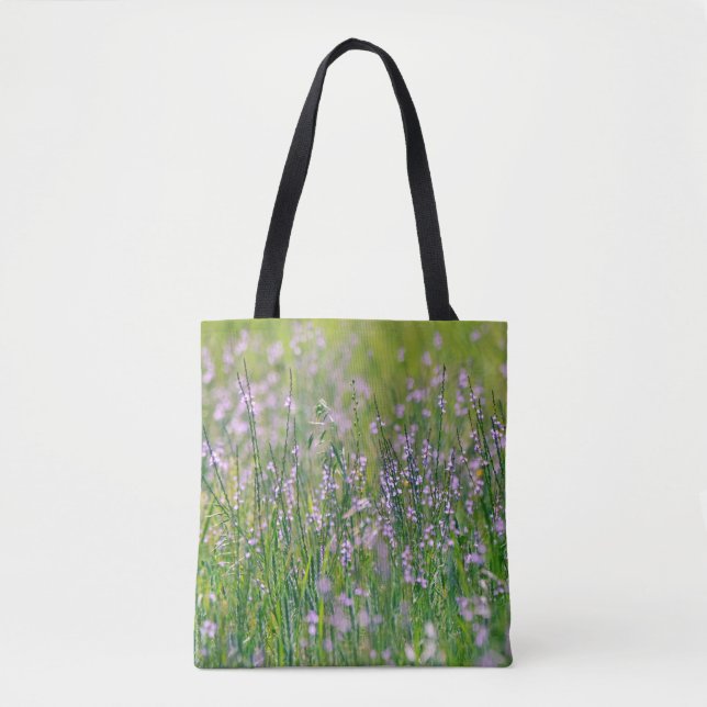Flowers of Faith Blue Wildflowers Tote Psalm Bag (Front)