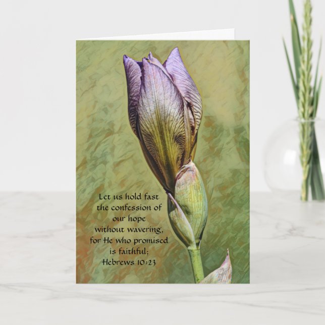 Flowers of Faith Iris Bud Promise Card (Front)