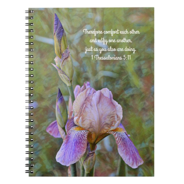 Flowers of Faith Iris Comfort Prayer Notebook (Front)