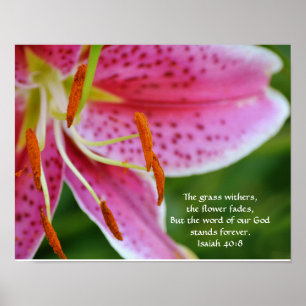 Flowers of Faith Isaiah 40:8 Art Poster