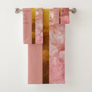 Flowers of Faith (Peach/Gold) Bath Towel Set