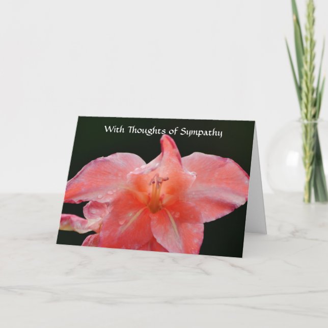 Flowers of Faith Pink Flower Sympathy Card (Front)