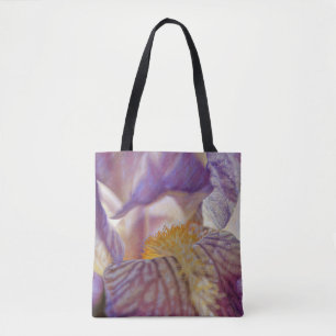 Flowers of Faith Purple Iris Tote Proverbs Bag