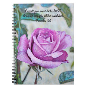 Flowers of Faith Purple Rose Prayer Journal