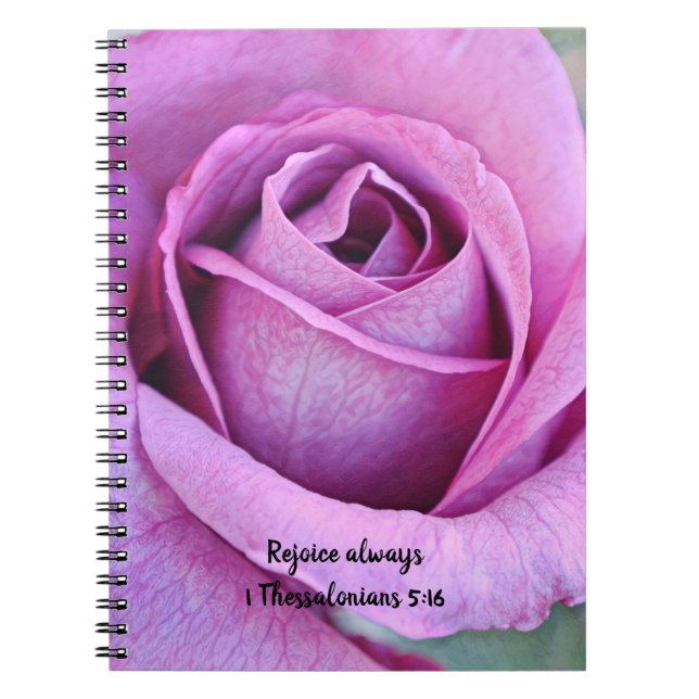 Flowers of Faith Purple Rose Rejoice Journal (Front)