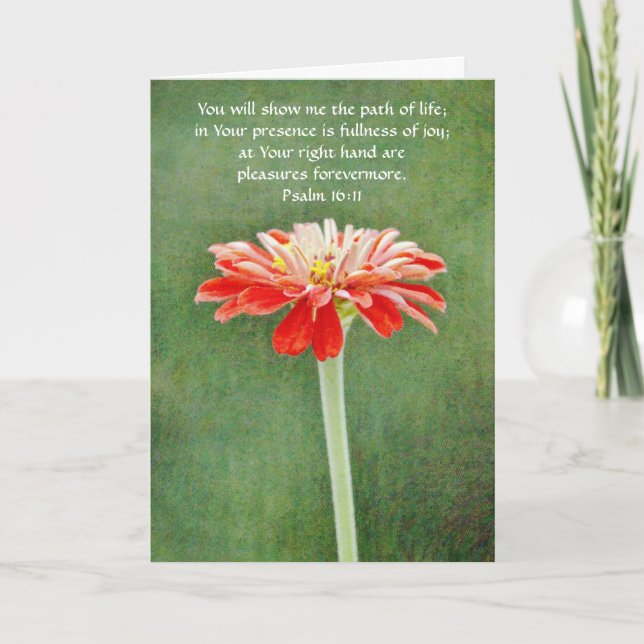 Flowers of Faith Zinnia Encouragement Card (Front)